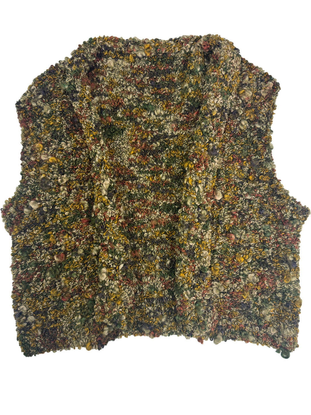 Multicolor Knit Sleeveless Cardigan - Think Vintage