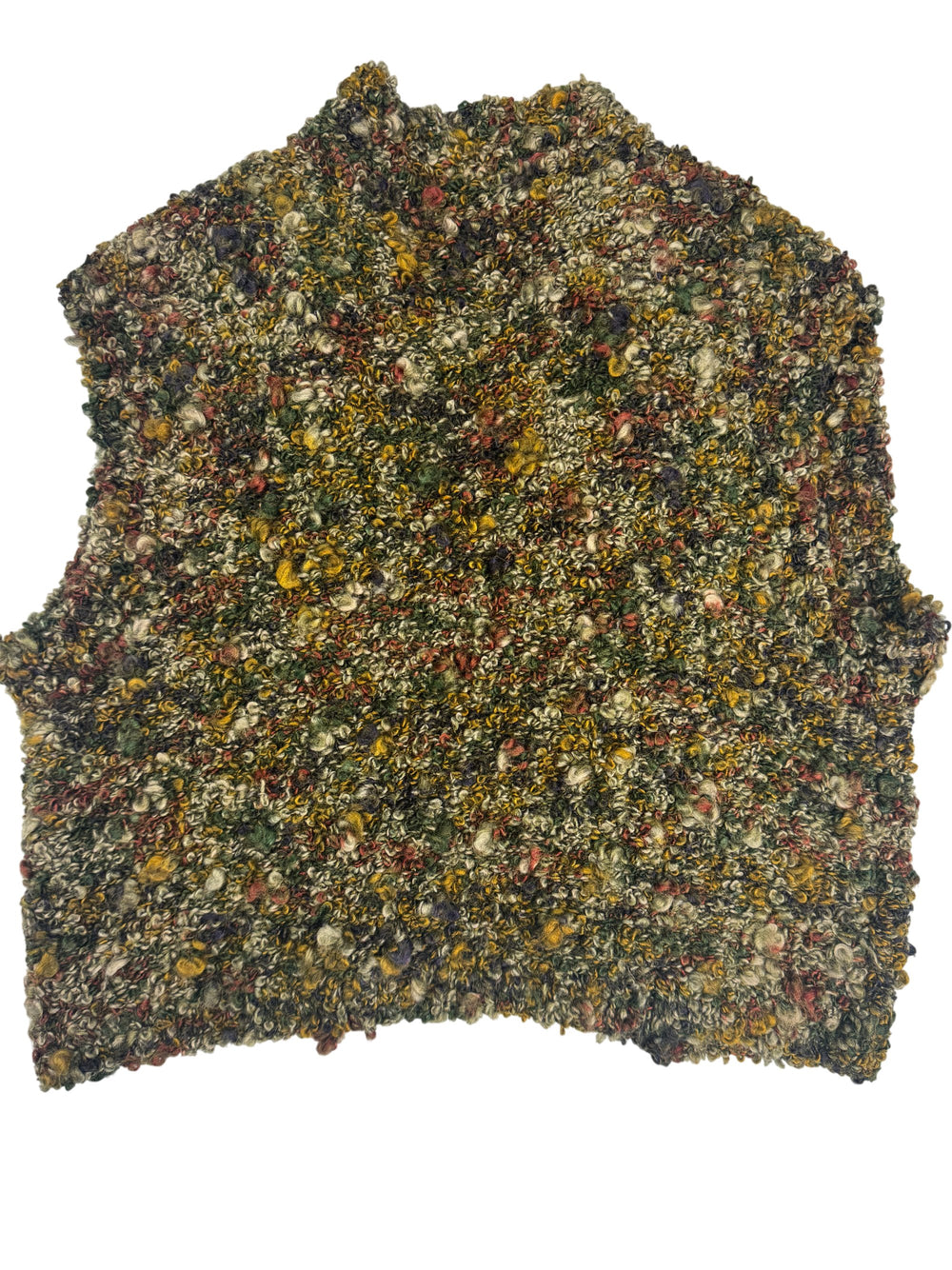 Multicolor Knit Sleeveless Cardigan - M - Think Vintage