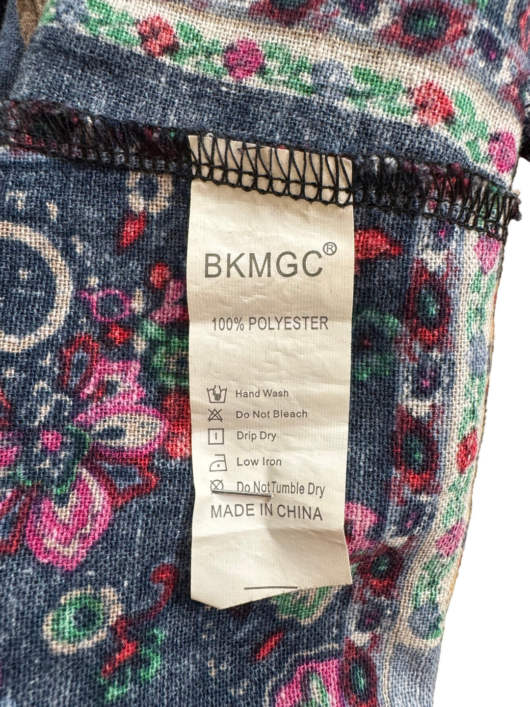 Multicolor Patchwork Long Sleeved Shirt - M - Think Vintage