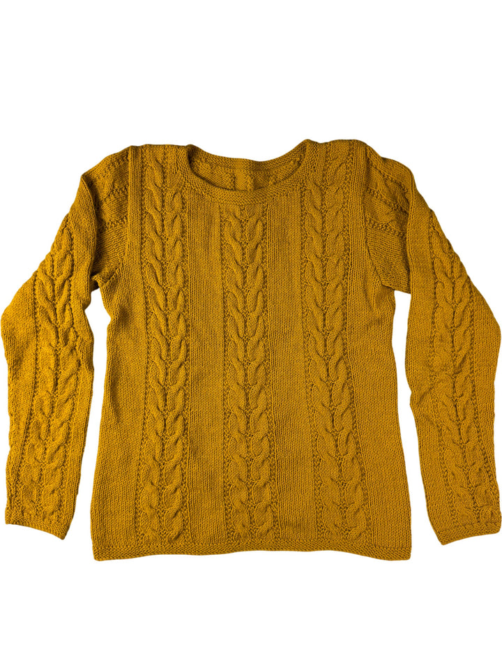 Mustard Cable Knit Dress Set - Think Vintage