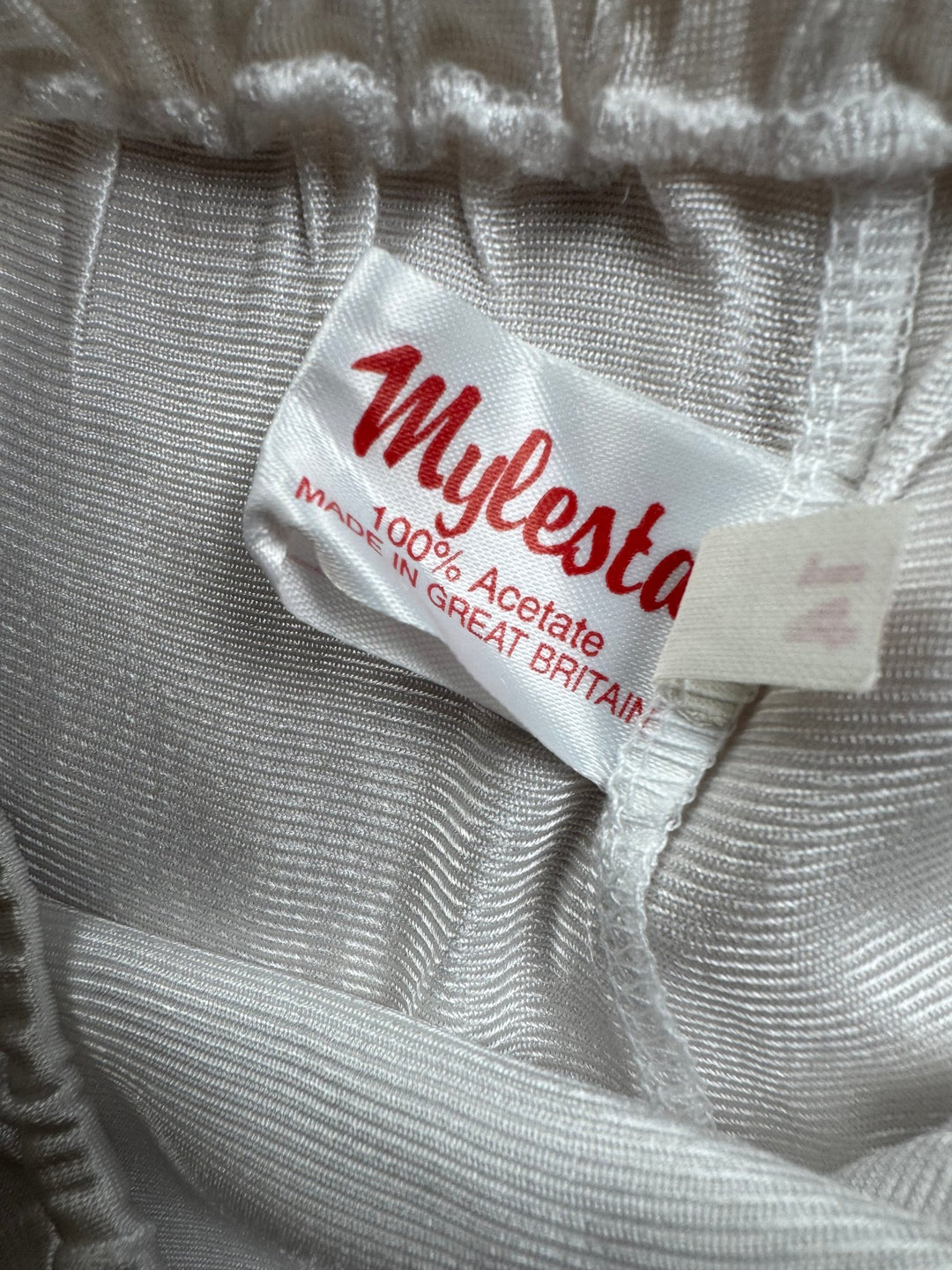 Mylesta White Satin Boxers - Medium - Think Vintage ltd