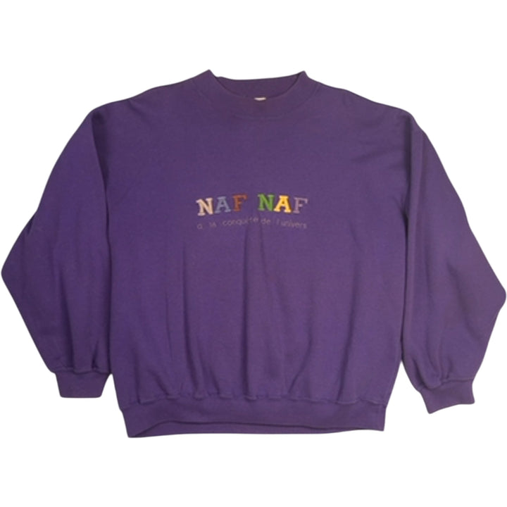 NAF NAF Purple Sweatshirt - 2XL - Think Vintage