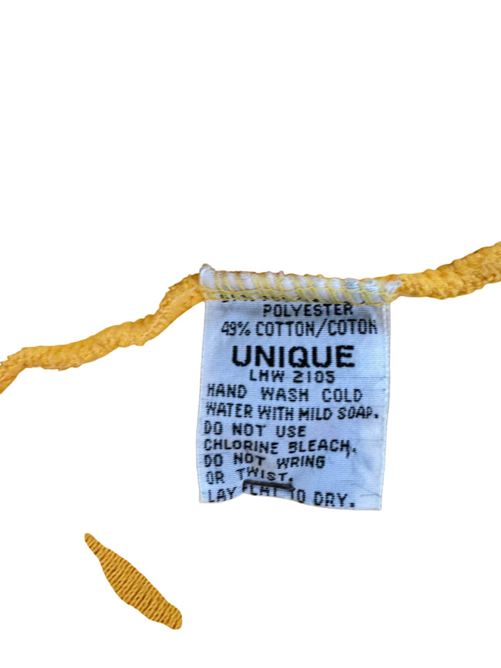 Naf Naf Yellow and Blue Hooded Sweatshirt  XXL - Think Vintage