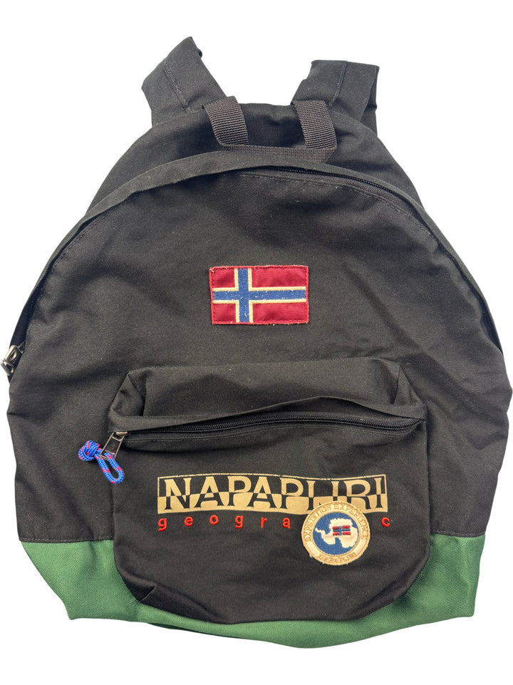 Napapijri Geographical Backpack Black Green - Think Vintage ltd