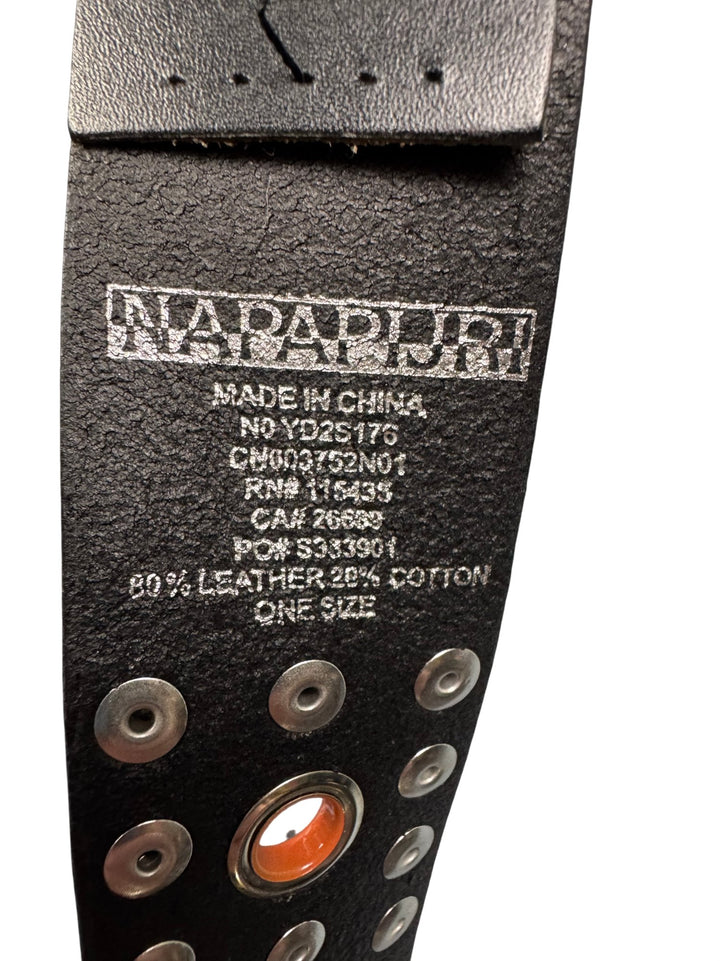 Napapijri Multicolor Studded Leather Belt - Think Vintage ltd