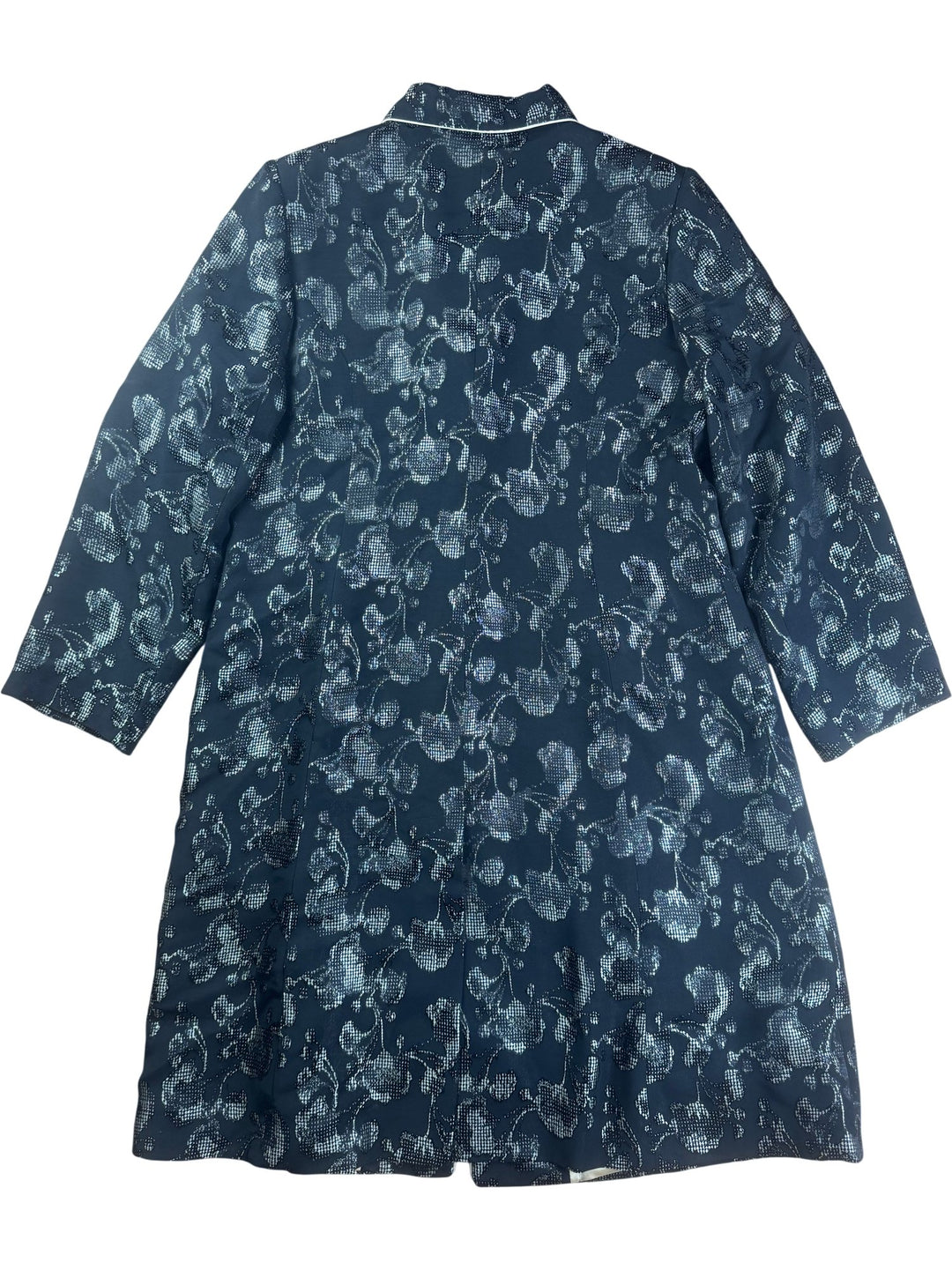 Nassc Silver Ivy Patterned Overcoat - L - Think Vintage ltd