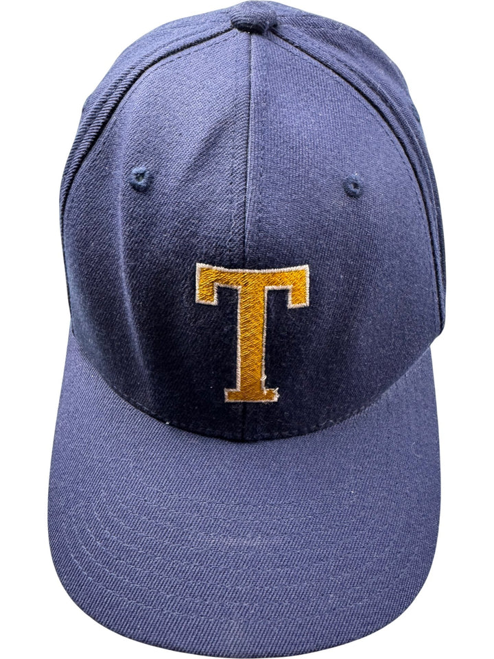 Navy Baseball Cap with Yellow T Embroidery - Think Vintage ltd