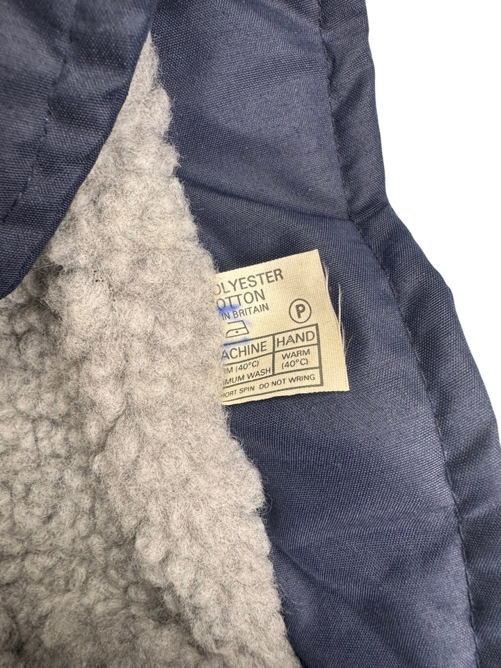 Navy Bomber Jacket with White Piping - XL - Think Vintage Online Ltd