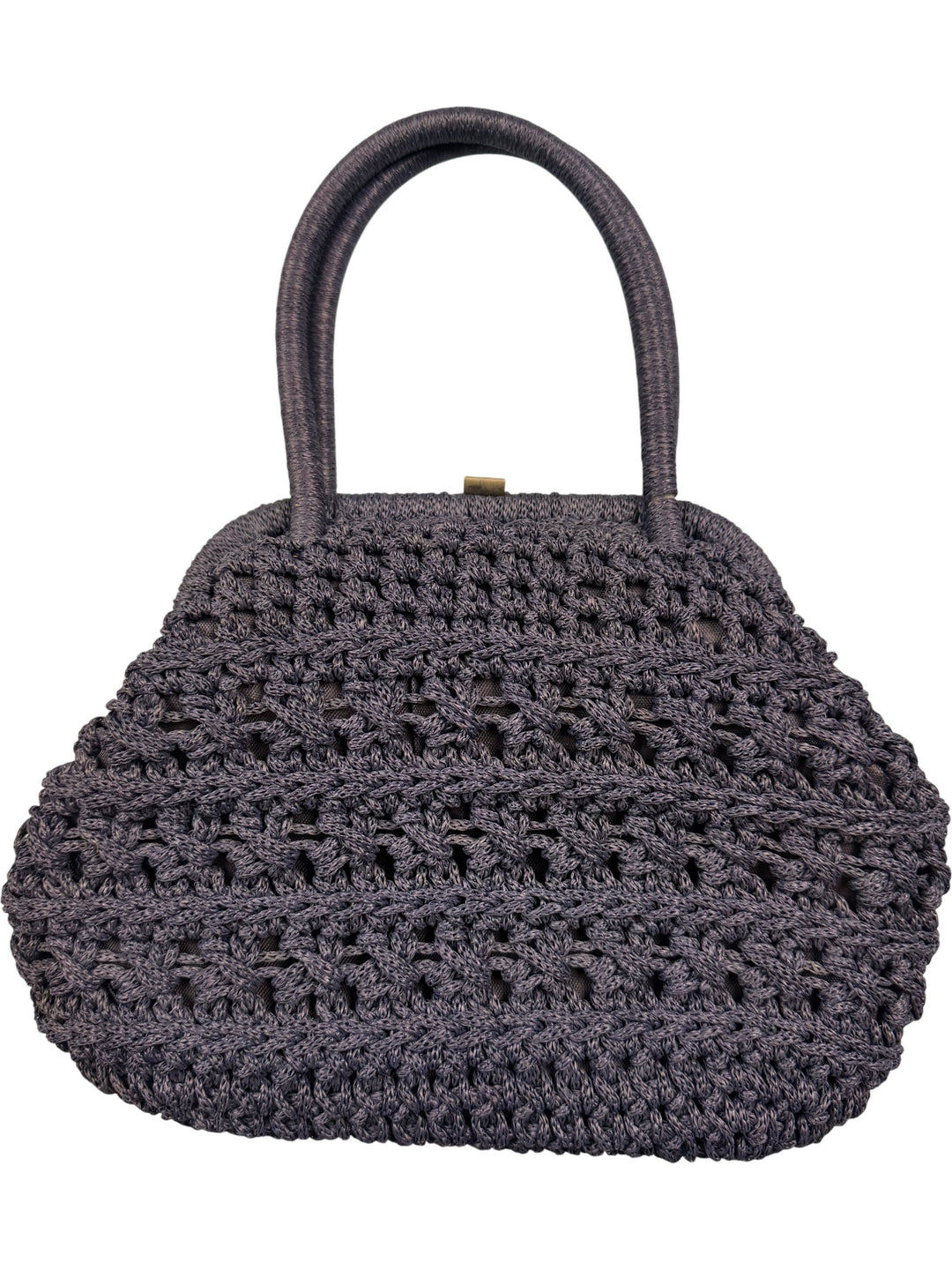 Navy Crochet Bag - Think Vintage ltd