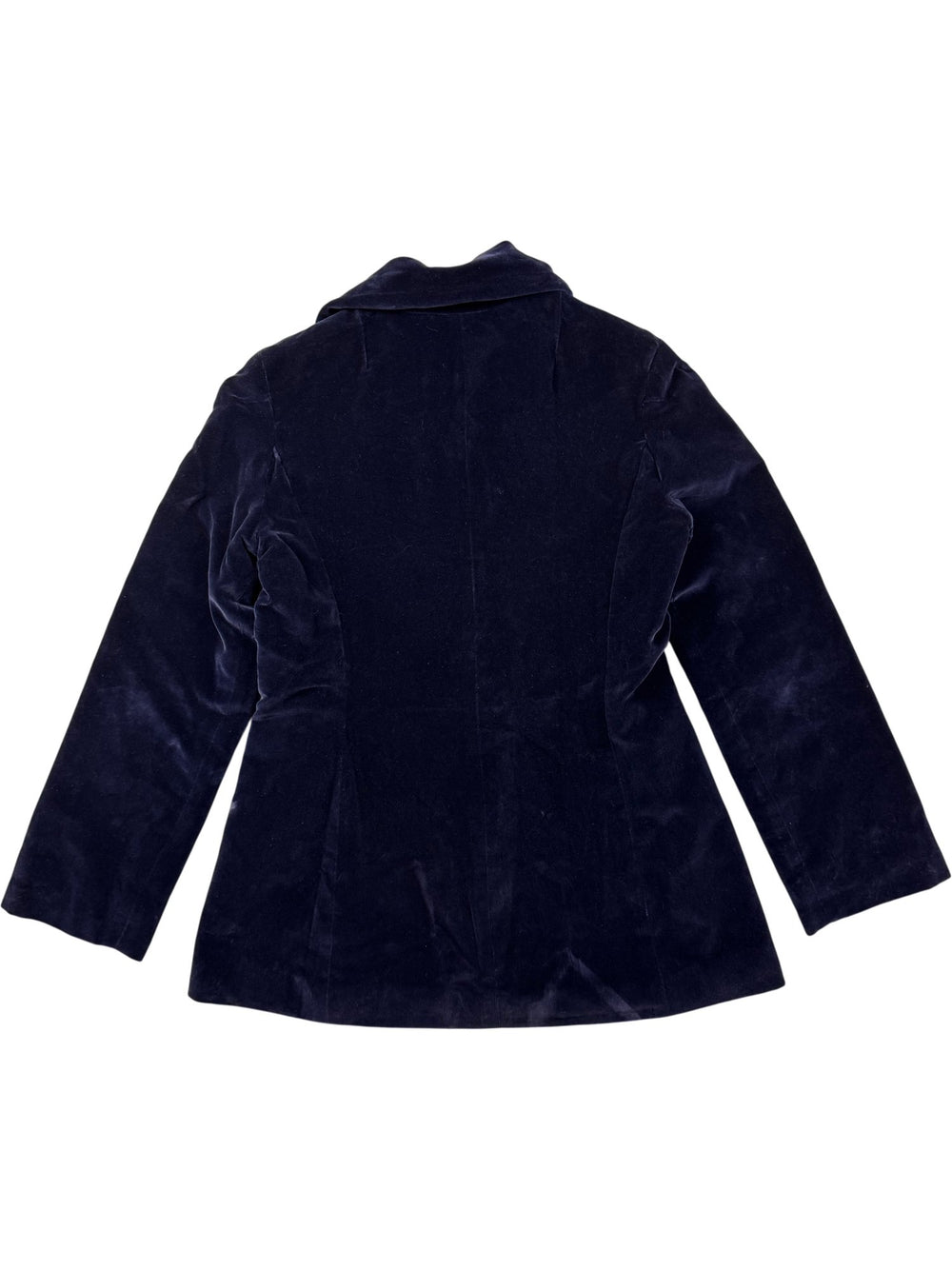 Navy Velvet Jacket with Paisley Lining - M - Think Vintage ltd