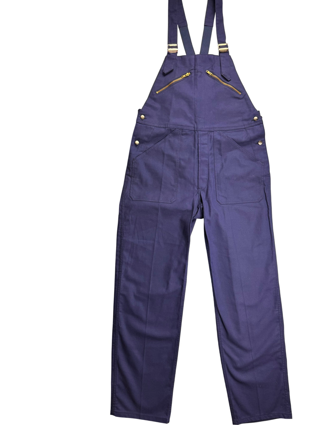 Navy Workwear Dungarees with Adjustable Straps - W38 L33 - Think Vintage
