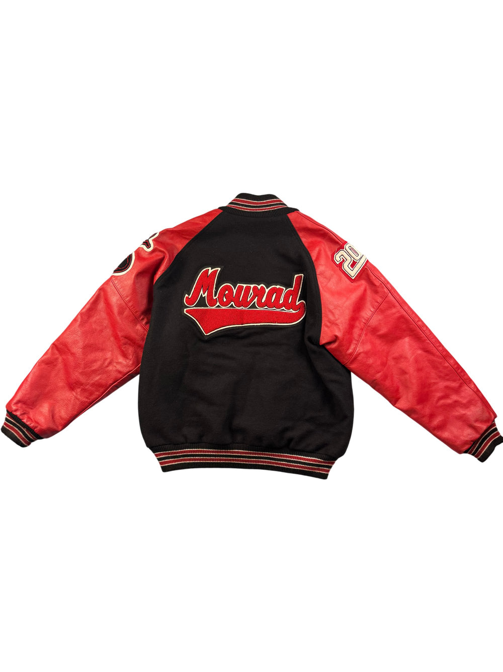 Neff Black and Red Varsity Jacket - XL - Think Vintage