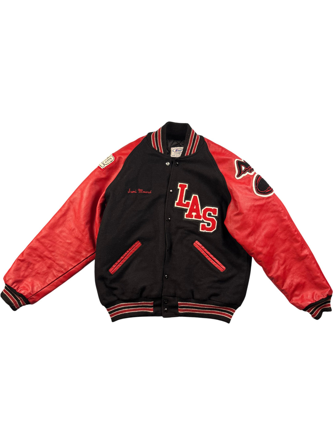 Neff Black and Red Varsity Jacket - XL - Think Vintage ltd