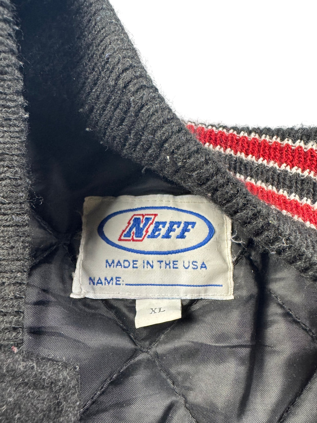 Neff Black and Red Varsity Jacket - XL - Think Vintage ltd