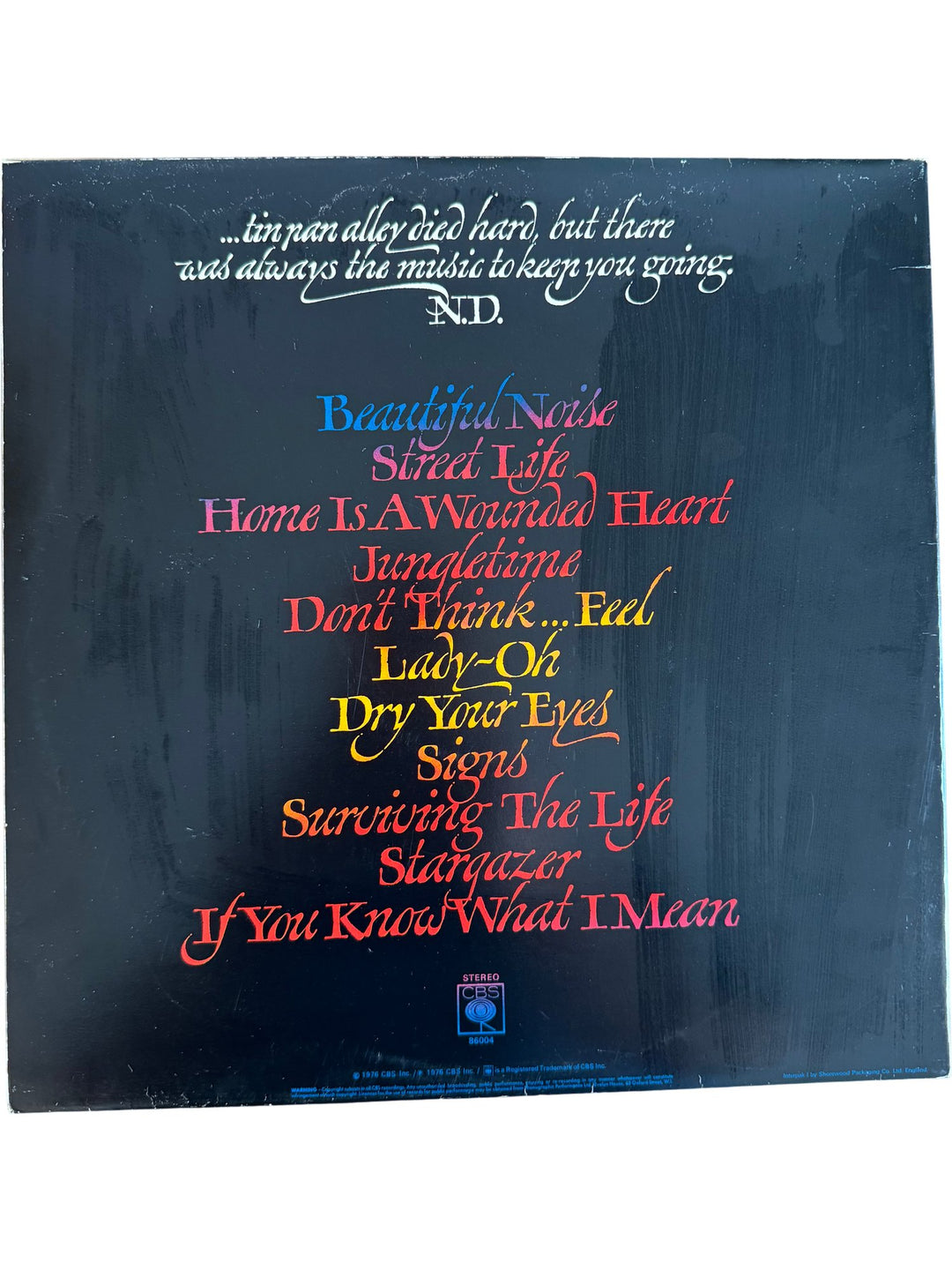 Neil Diamond Beautiful Noise Record - Good - Think Vintage ltd