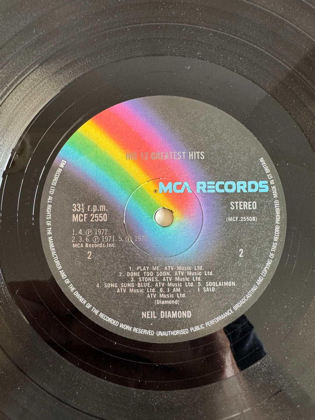 Neil Diamond His 12 Greatest Hits Vinyl - Good - Think Vintage ltd