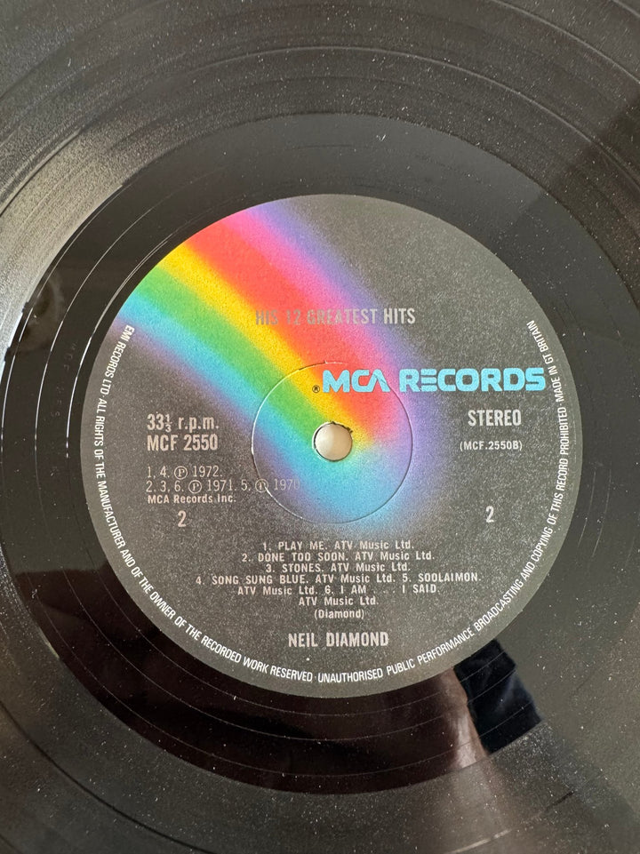 Neil Diamond His 12 Greatest Hits Vinyl - Good - Think Vintage ltd