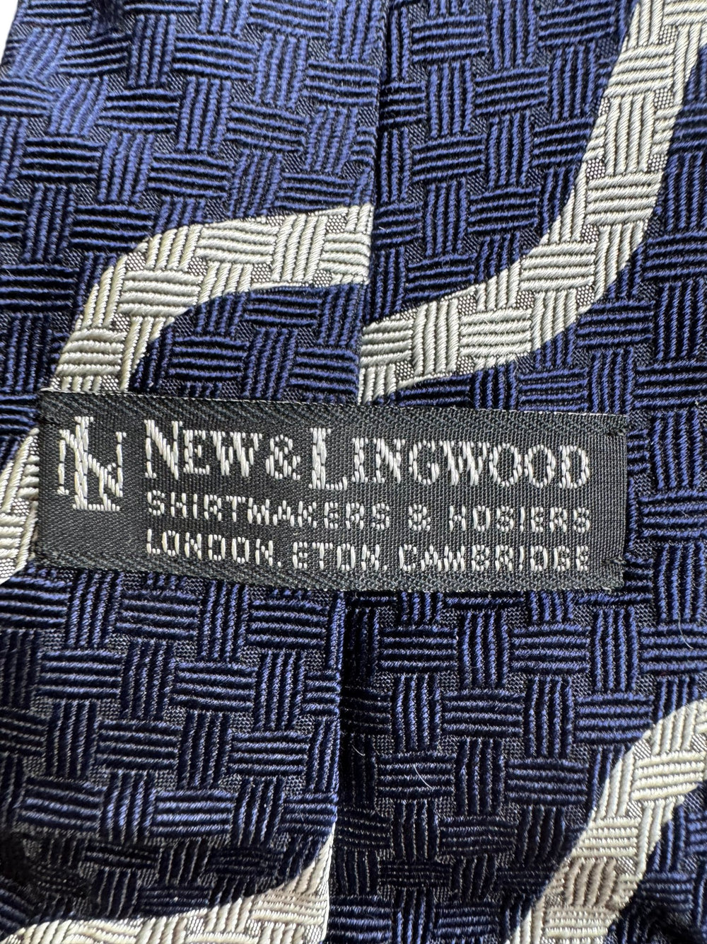 New & Lingwood Blue Silk Tie - Think Vintage ltd