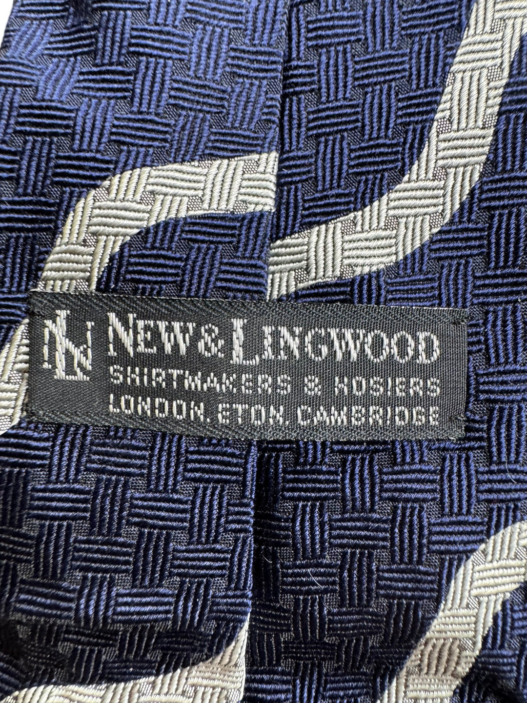 New & Lingwood Blue Silk Tie - Think Vintage ltd
