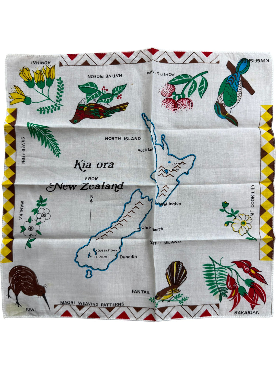 New Zealand Souvenir Handkerchief Set - Think Vintage ltd
