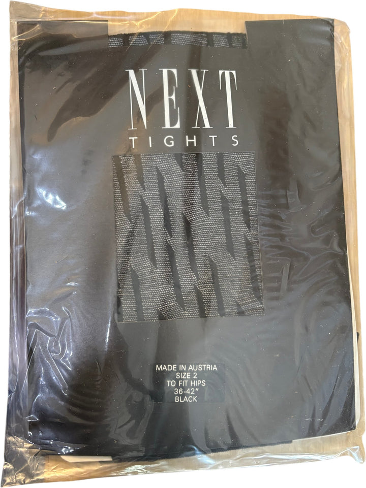 Next Black Patterned Tights - Think Vintage ltd