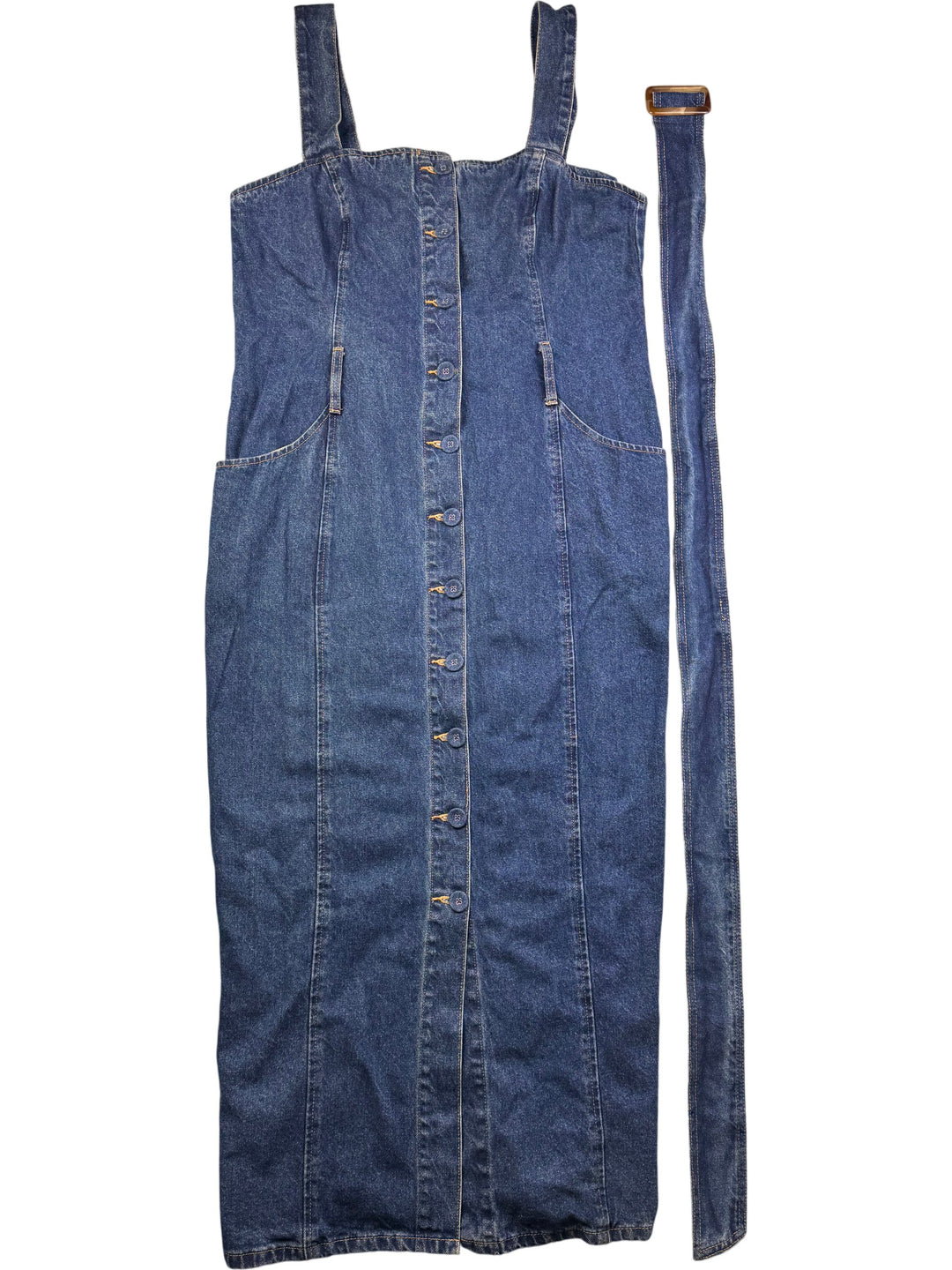 Next Denim Button-Up Dress - L - Think Vintage Online Ltd