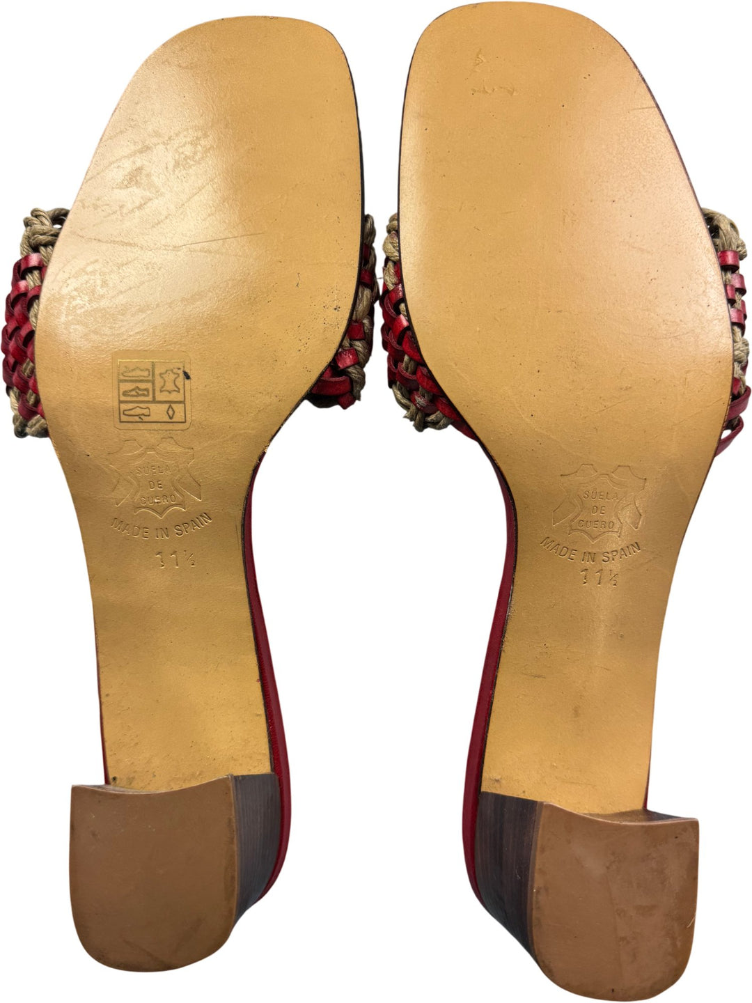 Nicola De La Faye Red Woven Sandals - 7.5 - Think Vintage ltd