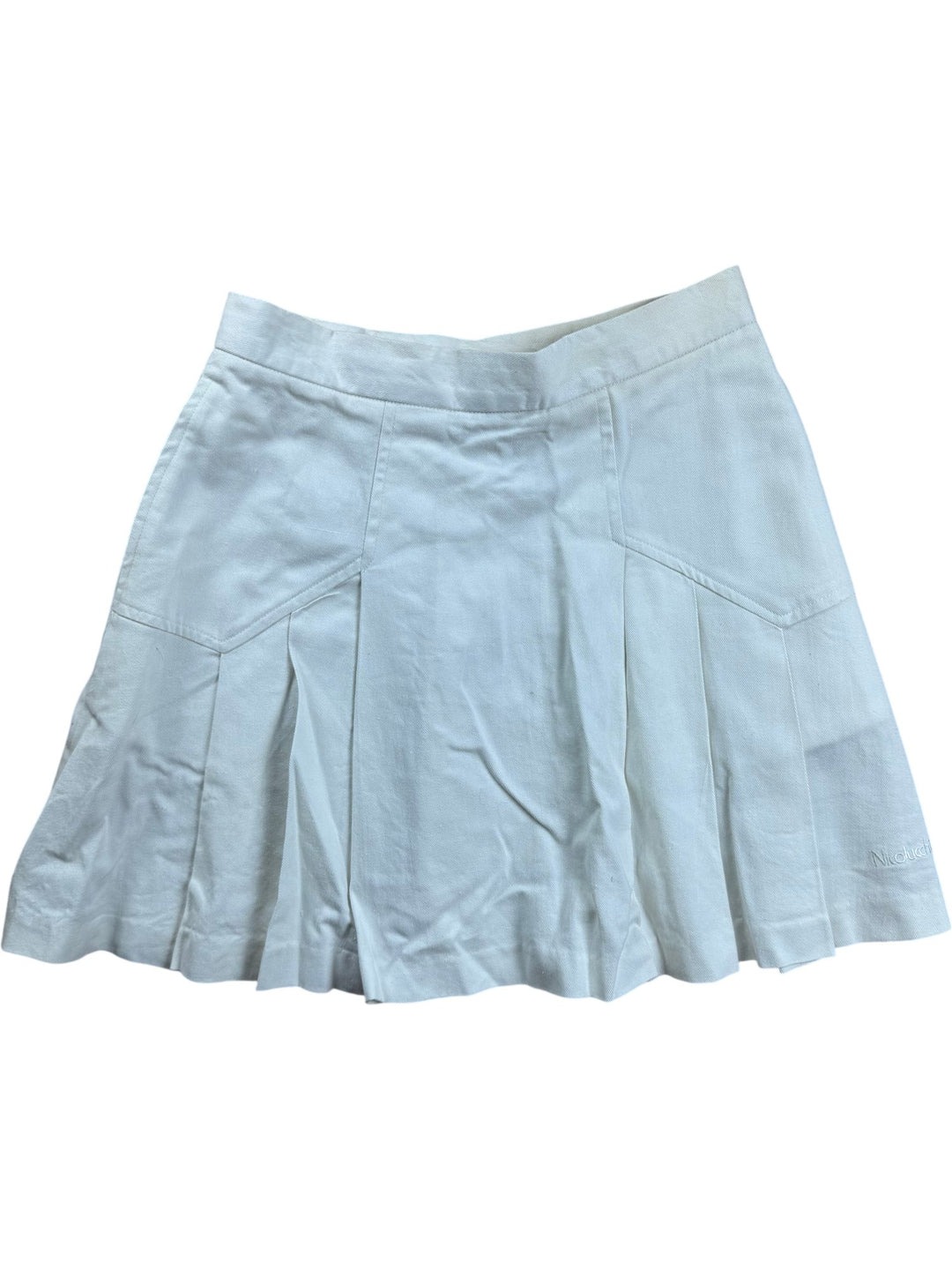 Nicolucchi White Pleated Skirt - W25 - Think Vintage ltd