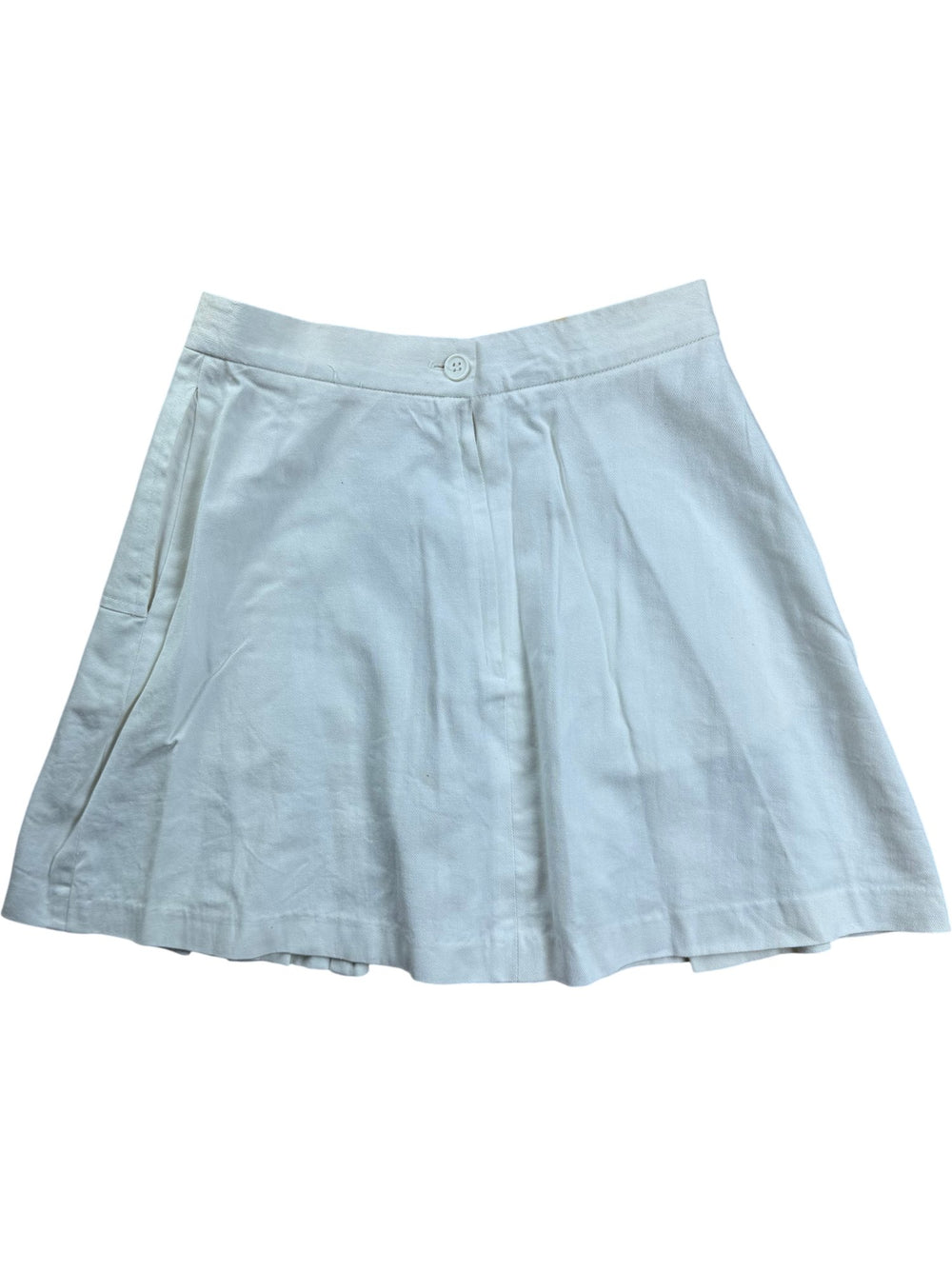 Nicolucchi White Pleated Skirt - W25 - Think Vintage ltd