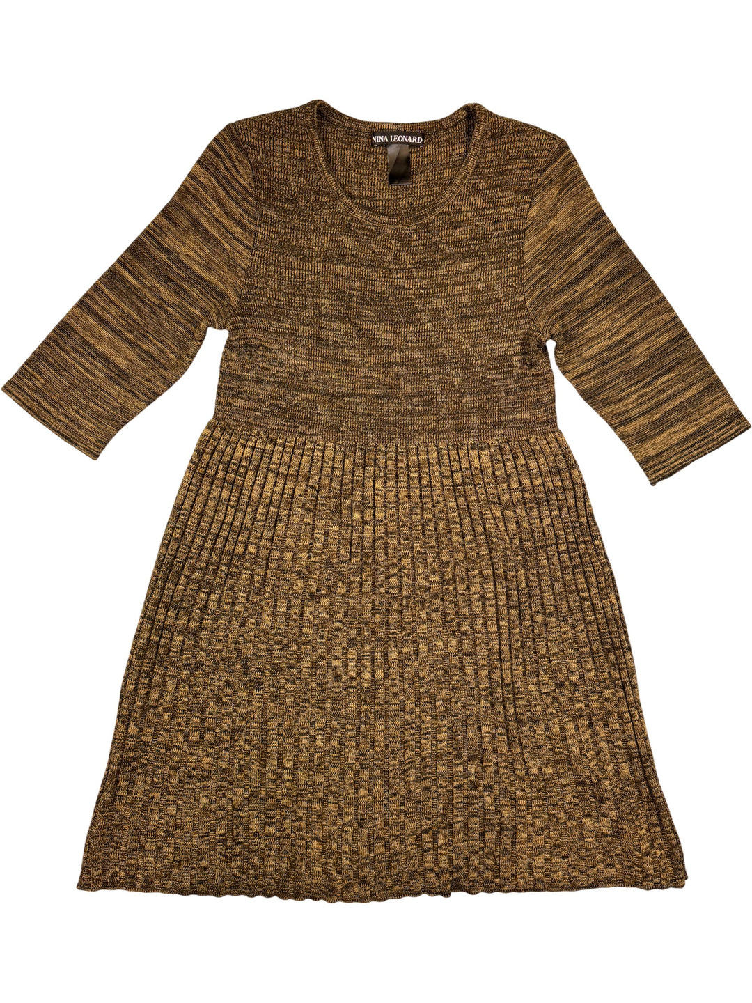 Nina Leonard Brown Knit Dress - XS - Think Vintage Online Ltd