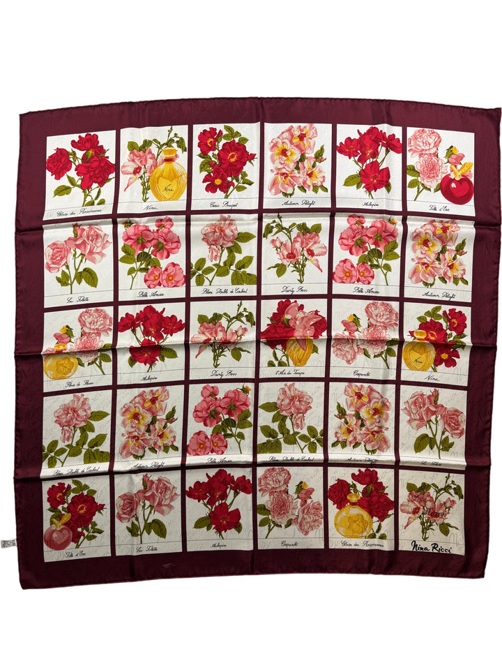 Nina Ricci Floral Patterned Square Scarf - Think Vintage
