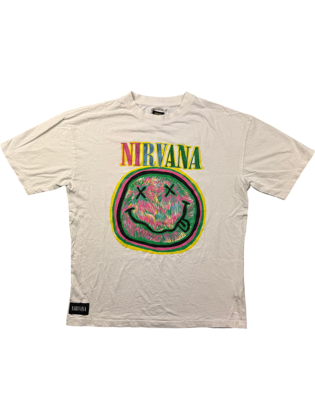 Nirvana Smiley Face T-Shirt - M - Think Vintage ltd