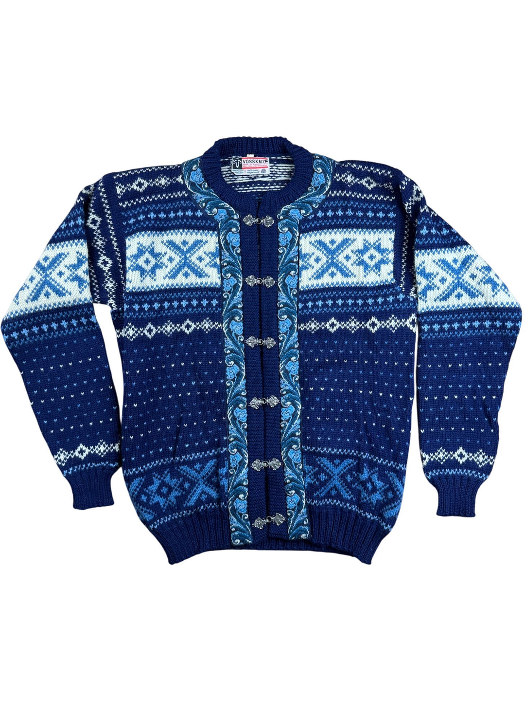 Norwegian Vossknit Wool Cardigan - M