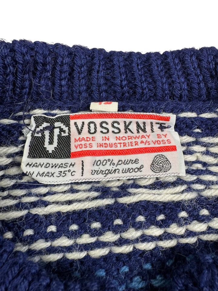 Norwegian Vossknit Wool Cardigan - M