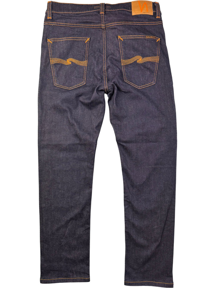 Nudie Jeans Lean Dean Dark Wash - W33 - Think Vintage ltd