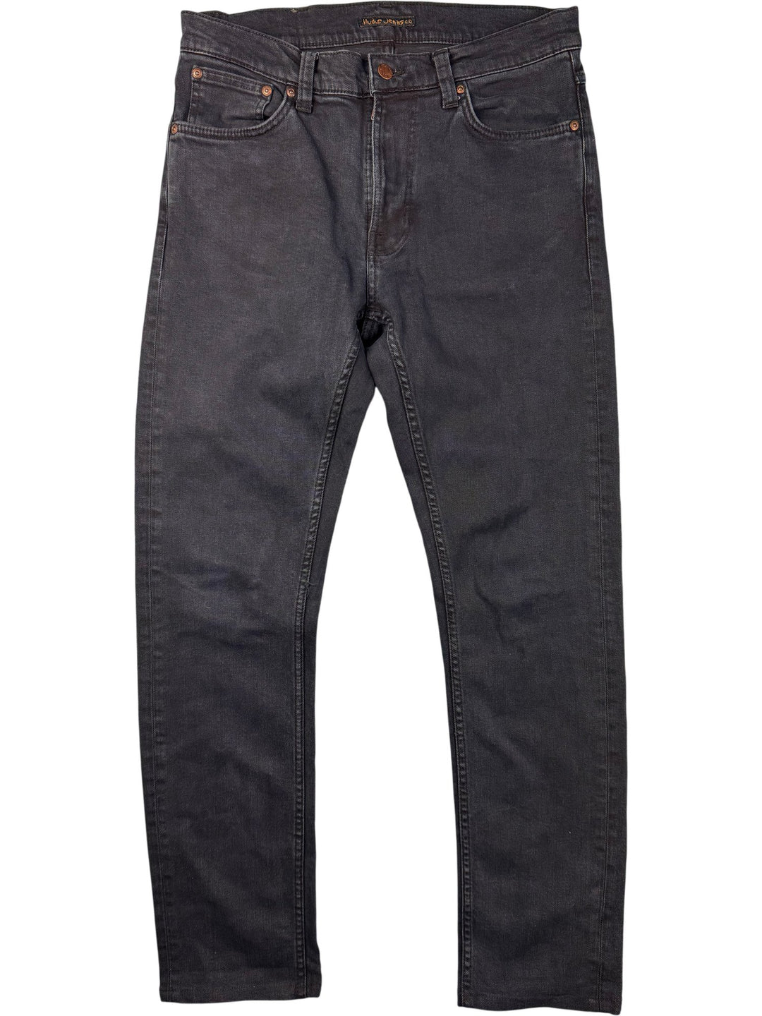 Nudie Lean Dean Black Jeans - W32 - Think Vintage ltd