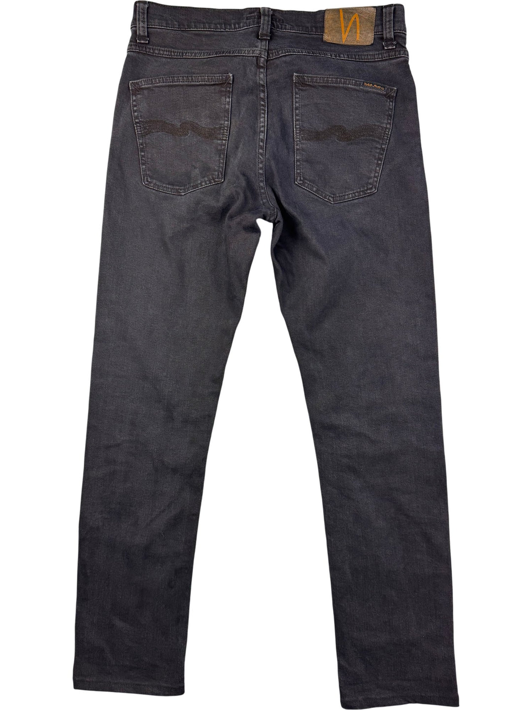 Nudie Lean Dean Black Jeans - W32 - Think Vintage ltd