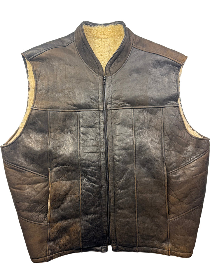 ODT Leather Shearling Vest - XL