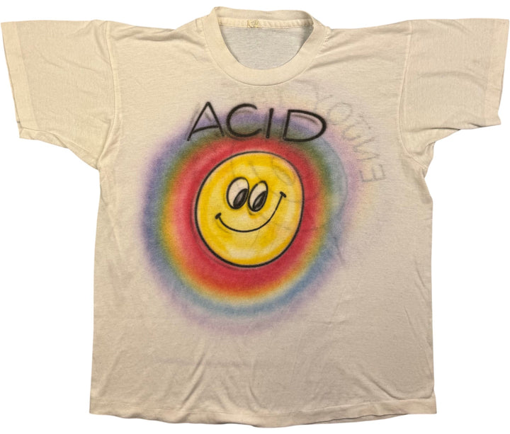 OG 90s Bootleg Acid House Smiley Graphic T-Shirt - M - Think Vintage