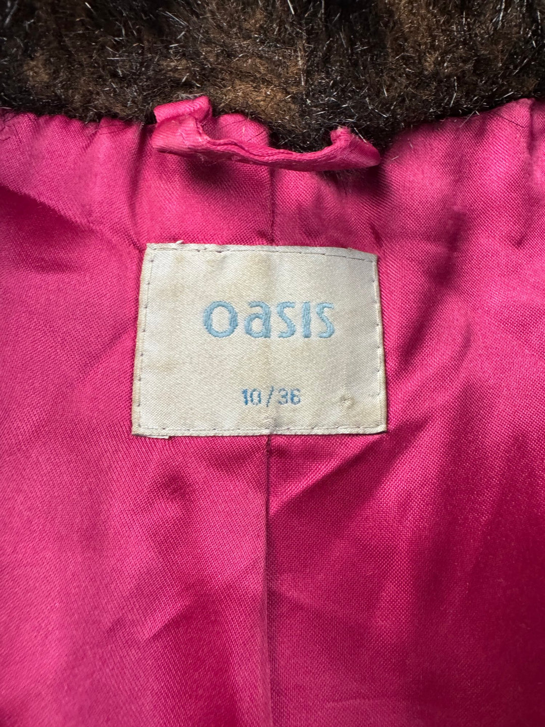 Oasis Faux Fur Jacket - S/M - Think Vintage ltd