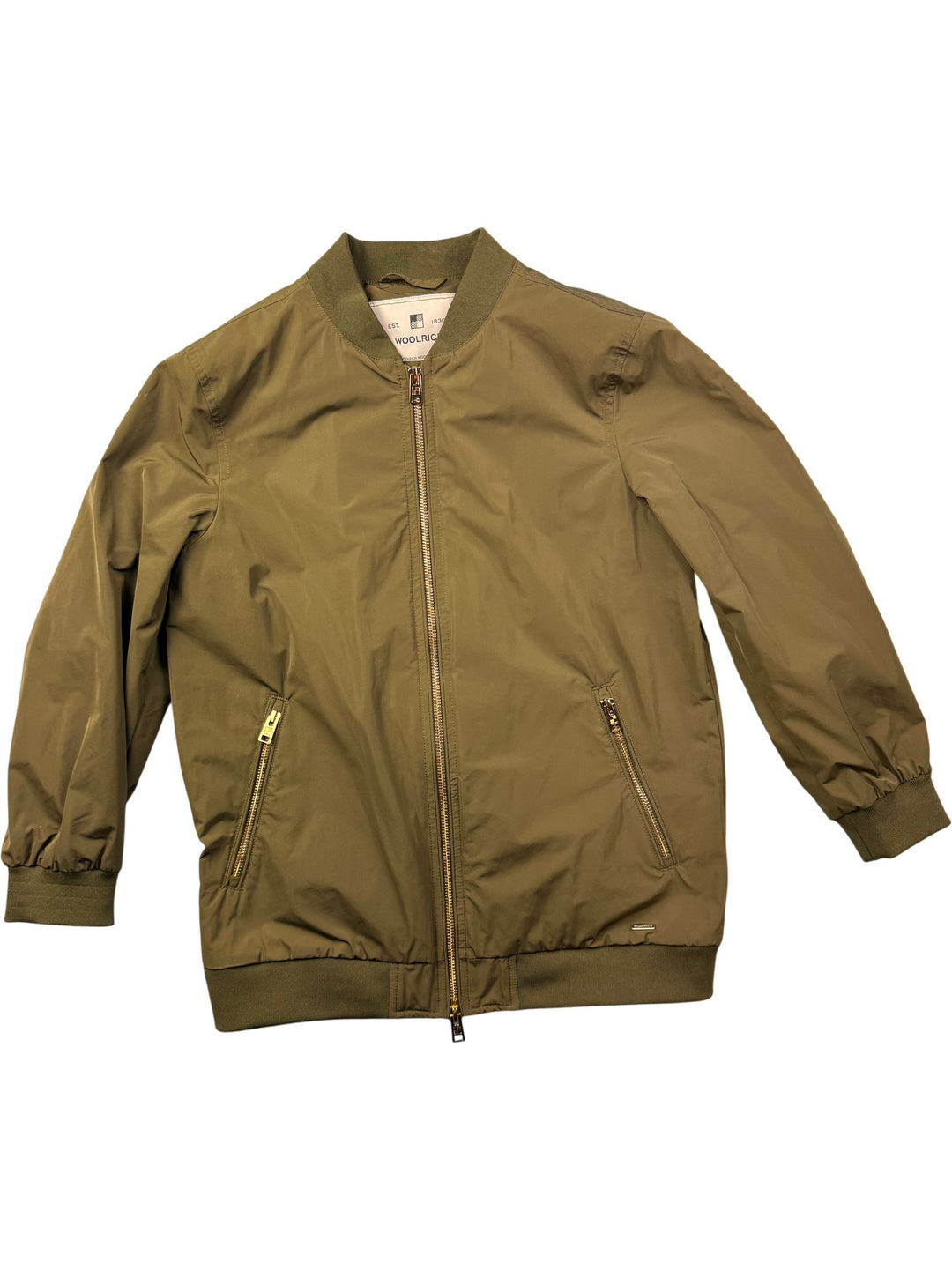 Olive Bomber Jacket - L - Think Vintage ltd