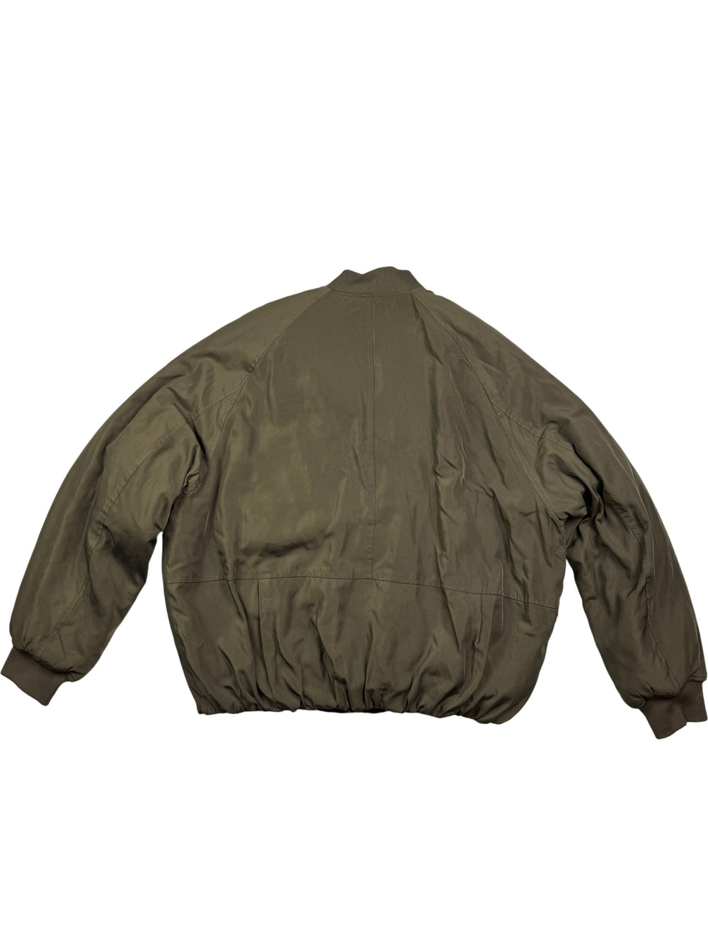 Olive Green Bomber Jacket - L - Think Vintage