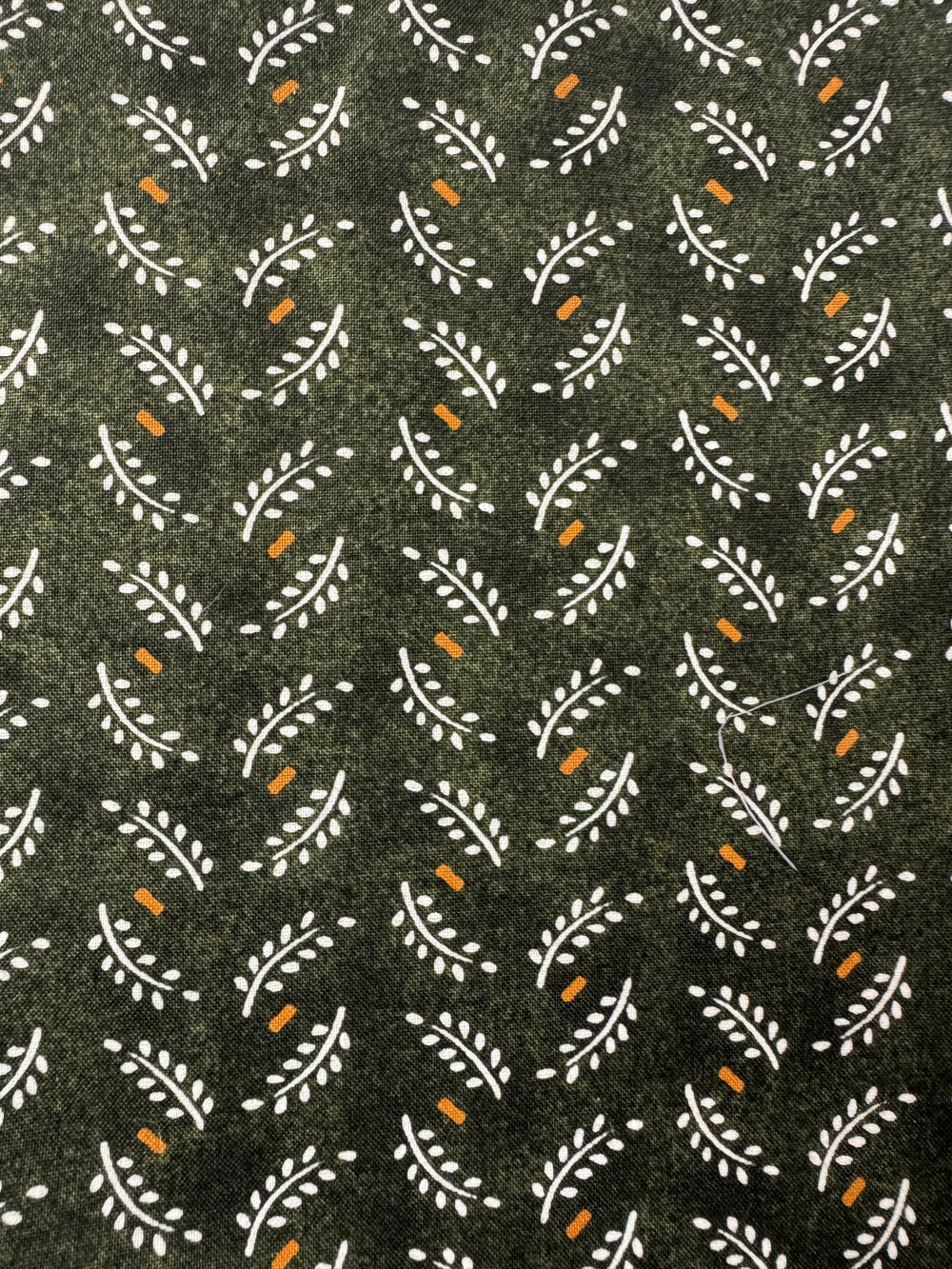 Olive Green Patterned Fabric - 5m - Think Vintage Online Ltd