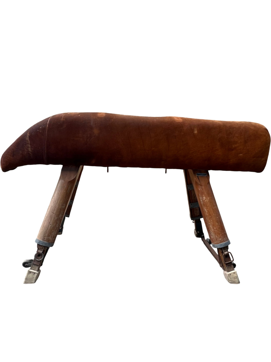 Olympic Gymnasium Pommel Horse Leather Brown - Think Vintage