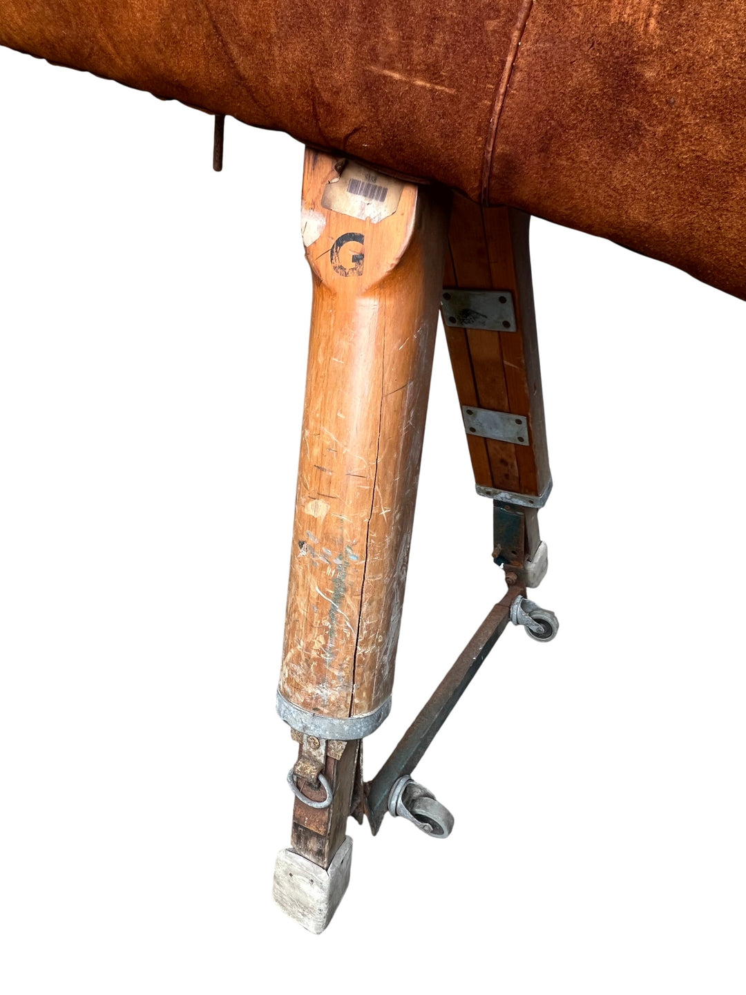 Olympic Gymnasium Pommel Horse Leather Brown - Think Vintage