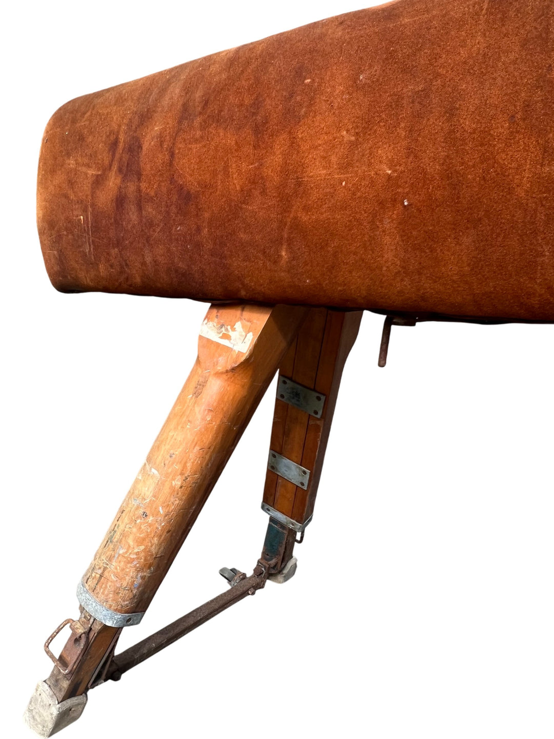 Olympic Gymnasium Pommel Horse Leather Brown - Think Vintage