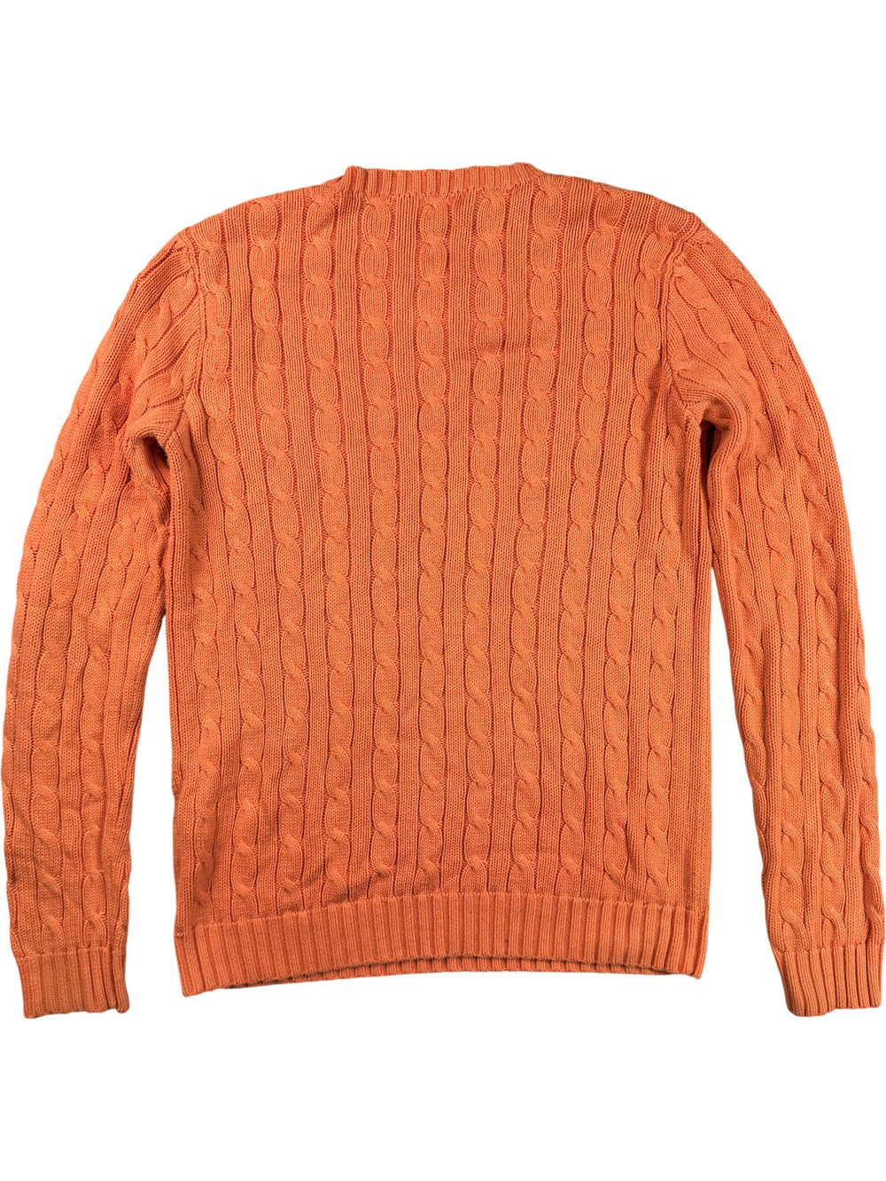Orange Ralph Lauren Cable Knit Sweater - S/M - Think Vintage ltd