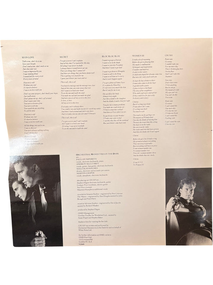 Orchestral Manoeuvres In The Dark Crush Vinyl - Good - Think Vintage ltd