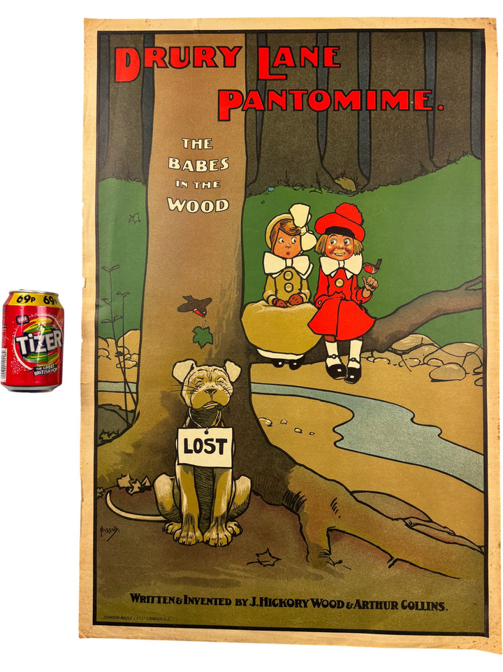 Original 1907 Drury Lane Pantomime Poster The Babes In The Wood - Think Vintage ltd