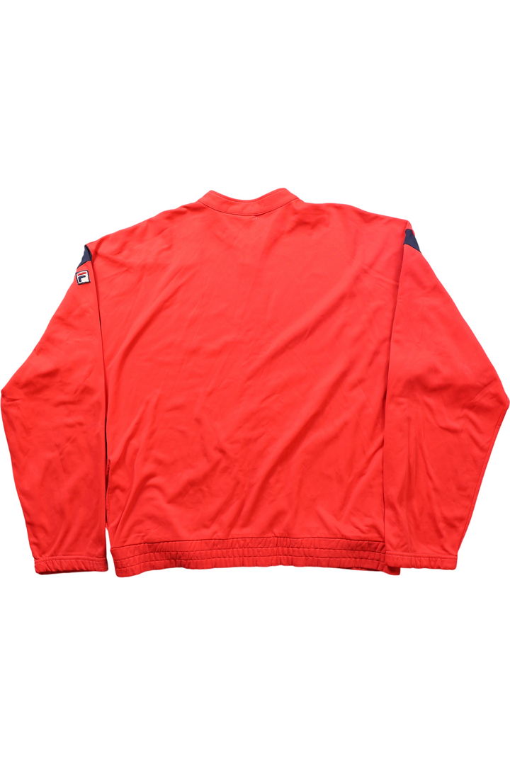 Original 80's Fila Red Track Jacket - Think Vintage ltd